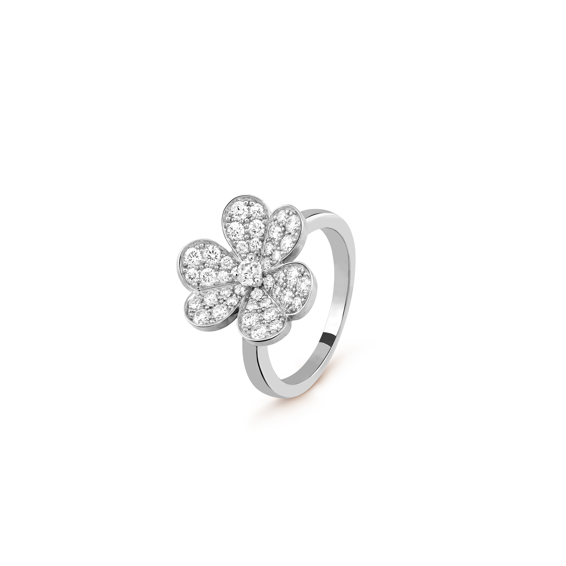 VAN CLEEF ARPELS FRIVOLE RING, 1 FLOWER - WHITE GOLD, DIAMOND  VCARD31600